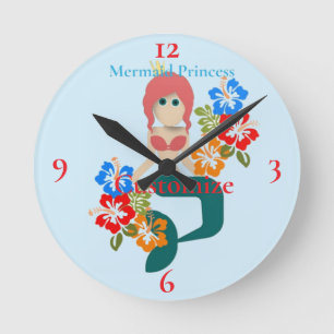 Horloge Ronde Redhead Mermaid Princess Thunder_Cove