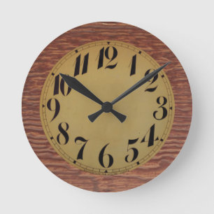 Horloge Ronde Regarder le bois et l'horloge Vintage face