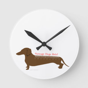 Horloge Ronde Règle des chiens de saucisse