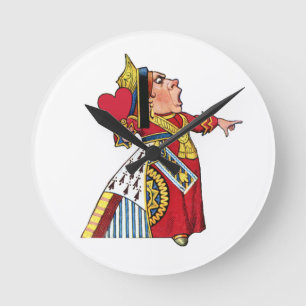 Horloge Ronde Reine des coeurs d'Alice au pays des merveilles