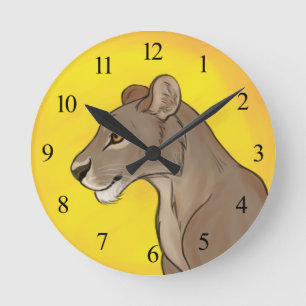 Horloge Ronde Reine Lioness
