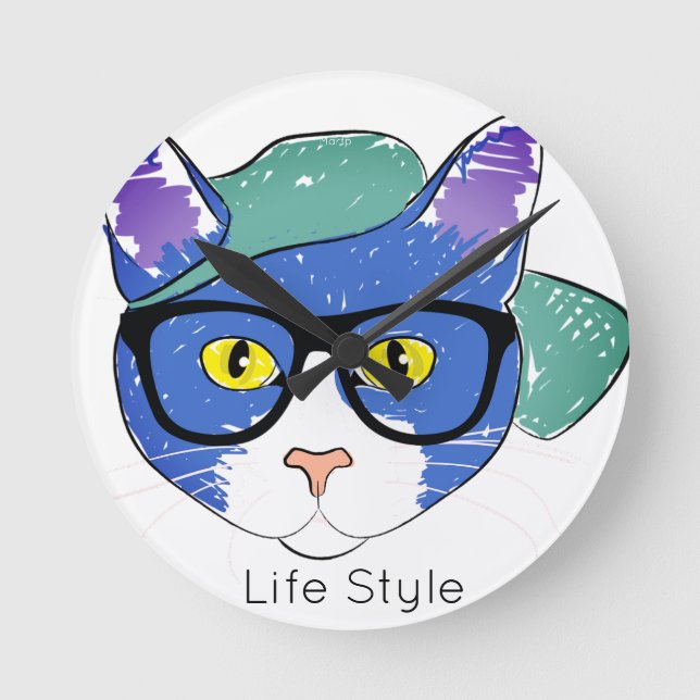Horloge Ronde Reloj de pared Cats (Recto)