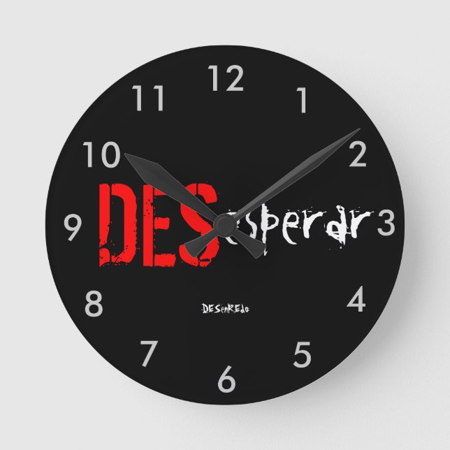 Horloge Ronde Reloj de pared DESesperar DESenREdo negro (Recto)