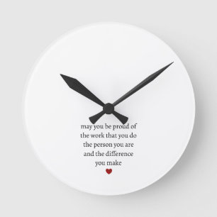 Horloge Ronde Remerciement appréciation infirmière enseignante m