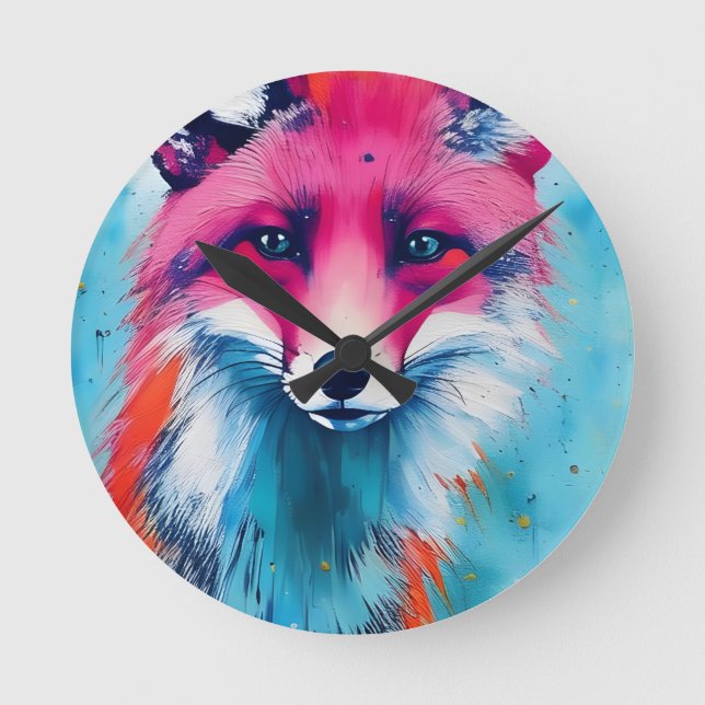 Horloge Ronde Renard rouge (Recto)