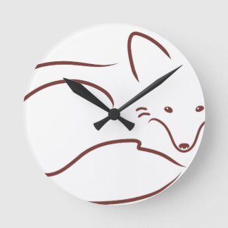Horloge Ronde Renard rouge