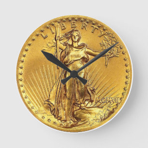 Horloge Ronde Réplique de la pièce d'or de 20 $ US High-Relief S