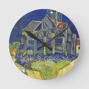 Horloge Ronde Reproduction artistique Van Gogh, L'église d'Auver