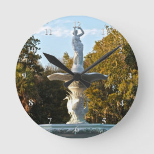 Horloge Ronde Ressort de fontaine de parc de la Géorgie  