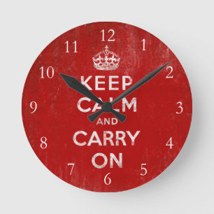 Horloge Ronde Restez calme et continuez, Vintage