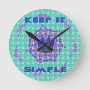 Horloge Ronde Restez simple : l'art Motif de la Clarté Royale