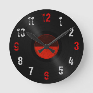 Horloge Ronde Rétro album de disque vinyle