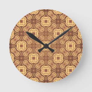 Horloge Ronde Rétro arrière - plan coloré de motif