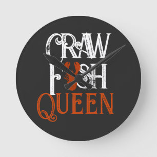 Horloge Ronde Rétro Crawfish Queen Seafood