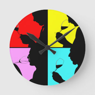 Horloge Ronde Rétro échantillon de vin d'étapes du cru 4