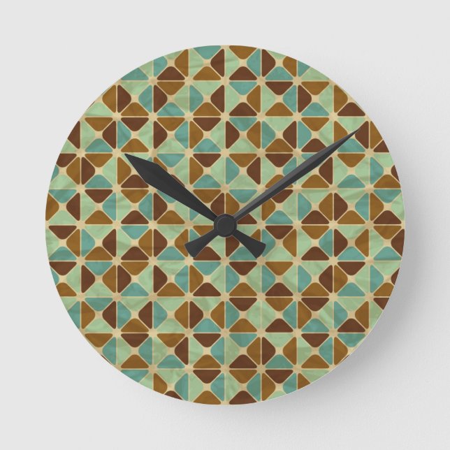 Horloge Ronde Rétro geometric pattern (Recto)