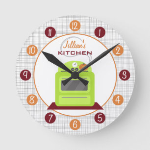 Horloge Ronde Rétro Green Stoke Écluse personnalisée