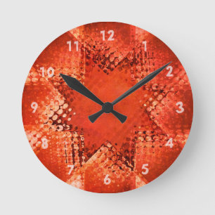 Horloge Ronde Rétro grunge halftone star