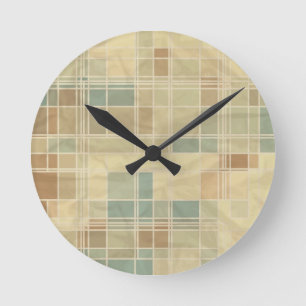 Horloge Ronde Rétro motif géométrique