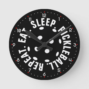 Horloge Ronde 😍 Retro Pickleballs / Black with numbers Round C