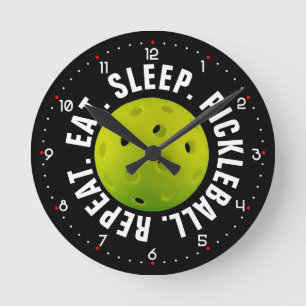 Horloge Ronde 😍 Retro Pickleballs / Noir avec des nombres  