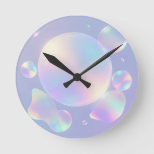 Horloge Ronde Rêve de bulle de savon iridescent