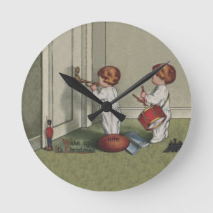 Horloge Ronde Réveillez-vous son joli enfant de Noël