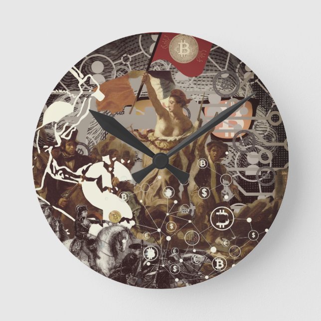 Horloge Ronde Révolution du Bitcoin (Recto)