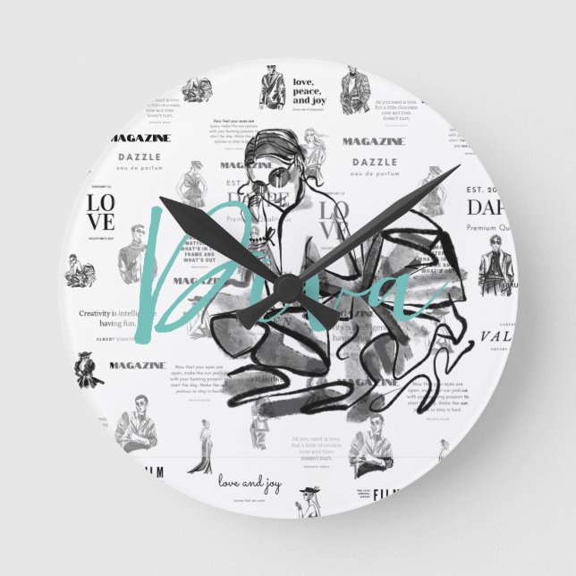 Horloge Ronde Revue féminine 24 heures sur 24 (Recto)