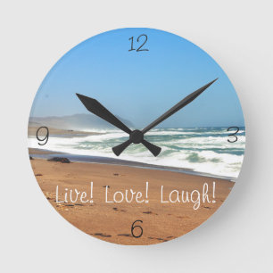 Horloge Ronde rire vivant d'amour d'océan
