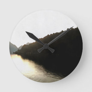 Horloge Ronde Rivages D'Ombres Paysage Art