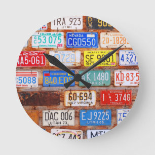 Horloge Ronde Roadtrip Gear - US License Plates