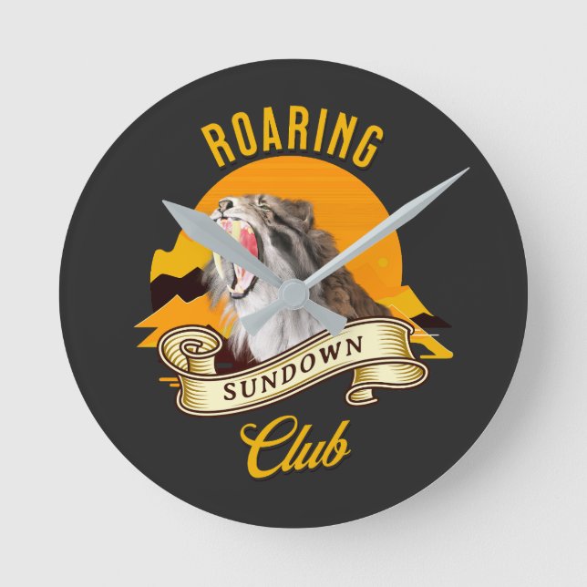 Horloge Ronde Roaring Sundown Club Sabertooth Tiger (Recto)