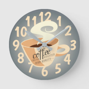 Horloge Ronde Roasted Coffee (blue/grey)