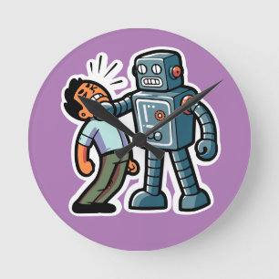 Horloge Ronde Robot en colère