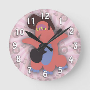 Horloge Ronde Rock Roll Monster Cute Cartoon Character Art