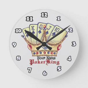 Horloge Ronde Roi du Poker