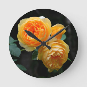 Horloge Ronde Rose anglais jaune