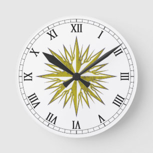 Horloge Ronde Rose de boussole