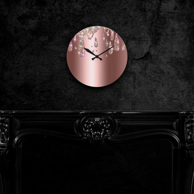 Horloge Ronde Rose de diamant Gold Drift | Parties scintillant c (Créateur téléchargé)