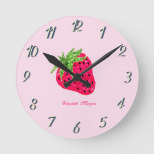 Horloge Ronde Rose de Paillette