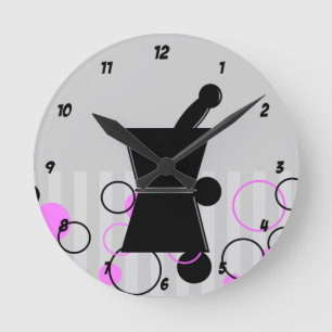 Horloge Ronde Rose de style d'horloge de pharmacien rétro