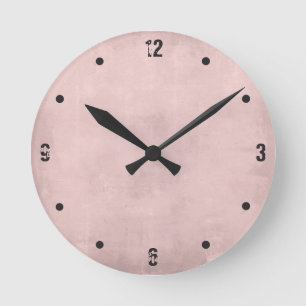 Horloge Ronde Rose Gold Moderne Rustique Abstrait