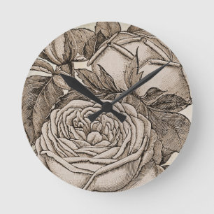 Horloge Ronde Rose gothique victorien d'Halloween vintage à Sepi