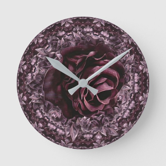 Horloge Ronde Rose Mandala (Recto)