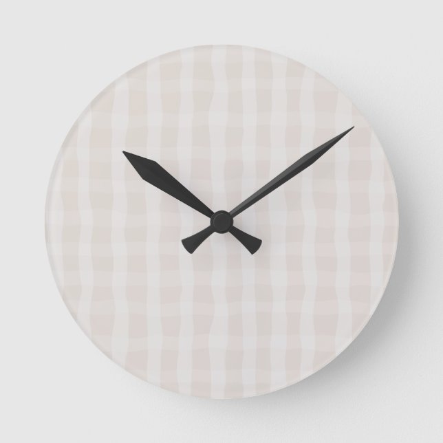 Horloge Ronde Rose pâle délicat carreauté  (Recto)