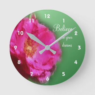 Horloge Ronde Rose Rose Croire Inspirationnel 