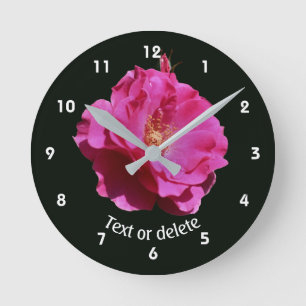 Horloge Ronde Rose rose personnalisé