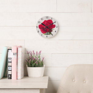 Horloge Ronde Rose rouge - Red rose 