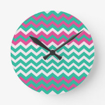 Rose, Teal et zigzags blancs
